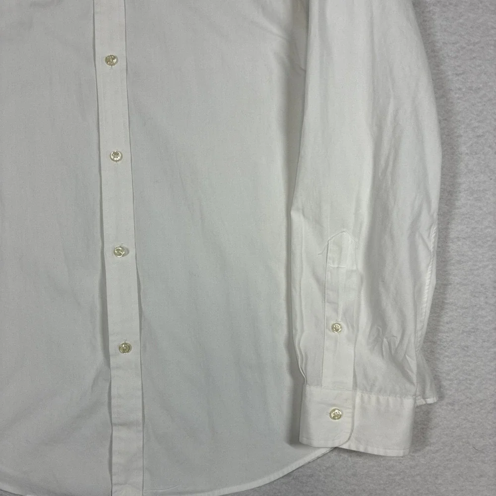 Polo Ralph Lauren Mens Slim Fit Poplin Shirt Long Sleeve White Classic Preppy
